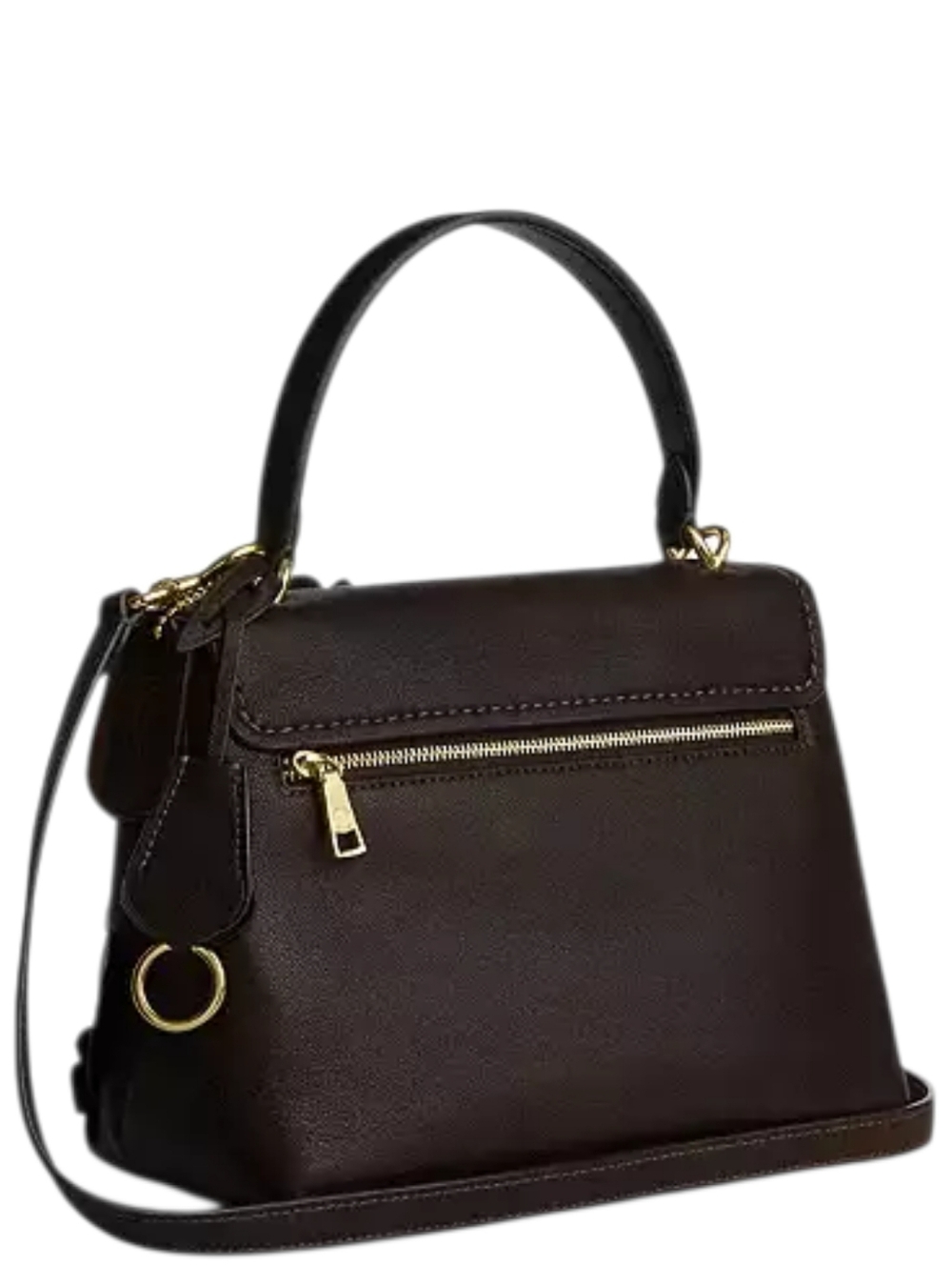 COACH Floral Appliqué Leather Top-Handle Emory Bag - Maple - Dark Brown - New - Picture 6 of 14